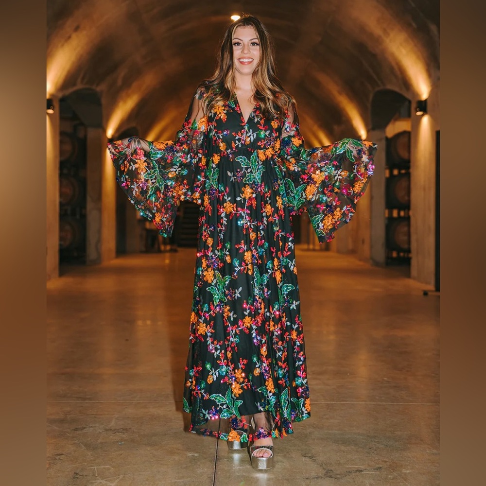 BuddyLove COLETTE LONG SLEEVE MAXI DRESS - DUSK - Size Small